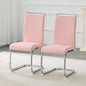 Baysitone Modern Dining Chairs Set of 2, Side Dining Room Chairs, High Back Kitchen Chairs with Faux Leather Padded Seat for Dining Room,Kitchen, Living Room Pink - color: Pink, size: Set of 2