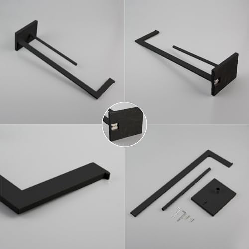 GERZWY SUS 304 Stainless Steel Toilet Paper Holder, Free Standing Lavatory Pedestal Toilet Paper Stand with Reserve, Matte Black DZY004-BK - color: Black