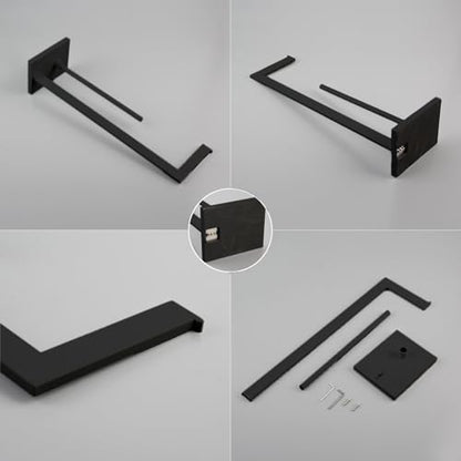 GERZWY SUS 304 Stainless Steel Toilet Paper Holder, Free Standing Lavatory Pedestal Toilet Paper Stand with Reserve, Matte Black DZY004-BK - color: Black