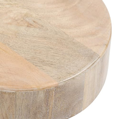 Kate and Laurel Solbrett Transitional Sophisticated Round Drink Table; 10 x 10 x 22; Natural Wood; Sculptural Bedroom Nightstand with Unique Pedestal Table Design for Use as Indoor Plant Stand - color: Natural