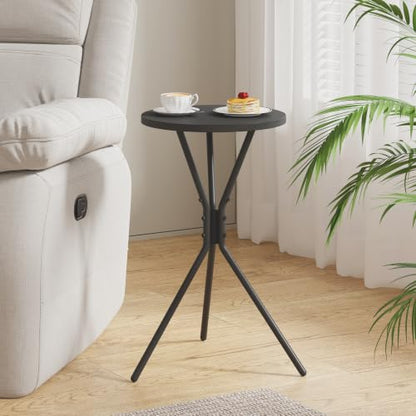 TUTOTAK Small Round End Table, Mini Side Table, Drink Table, Pedestal Table | for Small Spaces, Accent Nightstand, livingroom, Bedroom, Black TB01BK098 - color: Black, size: 1 Pack, style: Triangle