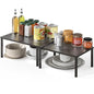 Simple Houseware Cabinet Counter Shelf Organizer w/Steel Surface, Bronze | Expandable & Stackable 9" D x 12.75" W x 5.9" H - color: Bronze