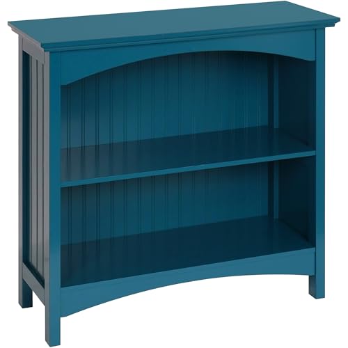 eHemco 2 Tier Bookcase with 2 Arched Supports, 29 Inches, Blue - color: Blue, size: 2 Tier