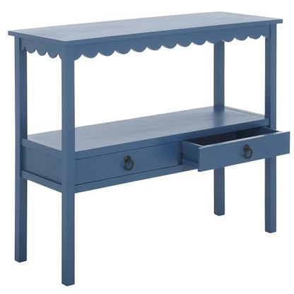 SAFAVIEH Home Collection Haven Blue Lower 2 Lower Drawer Console Table for Entryway, Living Room, Foyer - color: Blue