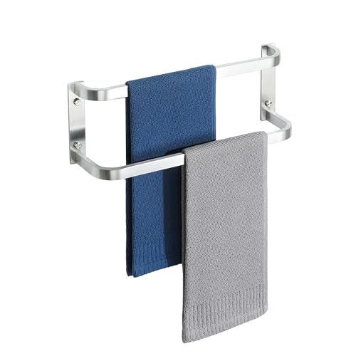 Mooche Towel Racks for Bathroom, Double Towel Bars Brushed | 16.3 Inch, SUS304 Stainless Steel Rustproof, Wall Mount with Screw Included, for Bathroom Laundry Room Hotel - size: 16.3 inch(2 tier-Brushed)