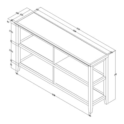 GOWE Edenton Wood Low Bookshelf with 2 Shelves; White