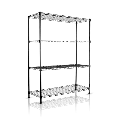 Heavy-Duty Black 4 Tiers Steel 36x14x54 Wire Shelving NSF Certified. Adjustable Storage Rack for Kitchen,Garage,and Laundry Utility Room (4Tiers-36x14x54) - size: Black-4Tiers-36x14x54"