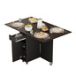 3imothrix Folding Dining Table, Small Dining Table, Space Saving Dining Table with 6 Wheels, Kitchen Table Sewing Table for Small Spaces (Black Dark Brown) - color: Dark Brown