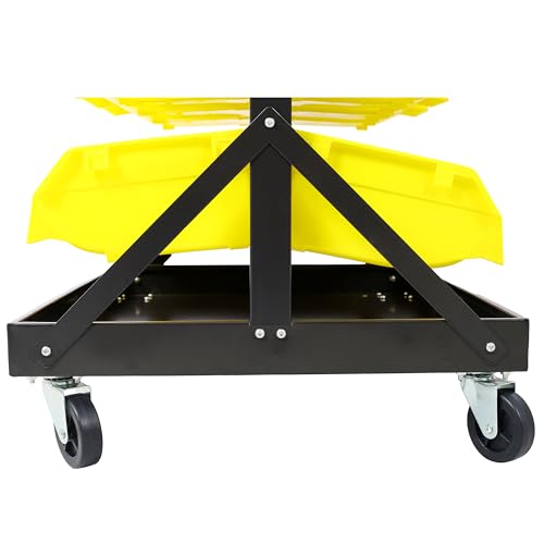 6-Tier Dual-Sided Rolling Bin Rack, Heavy Duty Steel Organizer Shelf with Locking Casters & 60 Bins, 350 lbs Capacity for Garage, Workshop & Hardware Tools (6-Tiers) - size: 6-Tiers