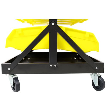 6-Tier Dual-Sided Rolling Bin Rack, Heavy Duty Steel Organizer Shelf with Locking Casters & 60 Bins, 350 lbs Capacity for Garage, Workshop & Hardware Tools (6-Tiers) - size: 6-Tiers