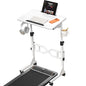 Oransail Small Standing Desk with Wheels, 29.5-45.3 Inch Adjustable Height, Portable Treadmill Desk, Rolling Computer Table for Walking Pad with a Cup Holder and a Hook - color: White