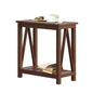 ChooChoo Farmhouse End Table Set of 2, Narrow Side Table | with Shelf ,Slim Bedside Table ,Small Spaces, Rustic Nightstand, Living Room, Bedroom,Walnut - color: Walnut, size: 1 Pack