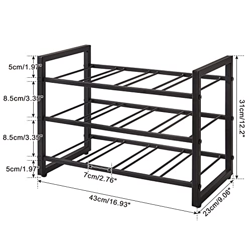 IBUYKE Metal Wine Racks Countertop,12 Bottles Wine Bottle Holder,TMJ906H | 3 Tiers Wine Rack Wine Rack Freestanding Wine Storage Cabinet for Home Kitchen Pantry Wine Cellar Bar - size: 12 Bottle