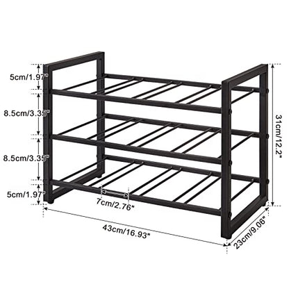 IBUYKE Metal Wine Racks Countertop,12 Bottles Wine Bottle Holder,TMJ906H | 3 Tiers Wine Rack Wine Rack Freestanding Wine Storage Cabinet for Home Kitchen Pantry Wine Cellar Bar - size: 12 Bottle