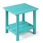 Apolimi Adirondack Outdoor Side Table, 2-Tier Sturdy Patio End Table Weather Resistant, 16.5" Solid Side Table for Patio, Pool, Porch - color: Aruba Blue