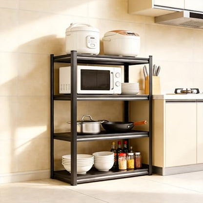 4 Tier Kitchen Storage Shelf, Kitchen Organizers Space Saving All Steel Freestanding Rack, Heavy Duty Metal Shelving Unit, Adjustable Open Shelf for Pantry Organizers and Storage 19.7"W×13.8"D×44.1"H - size: 4 Tier 19.7" W×13.8" D×44.1" H