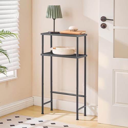 HOOBRO Narrow Console Table for Small Space, 15.7" Entryway Table with Storage, 2 Tier Sofa Table with 2 Shelves, Skinny Console Table for Entryway, Hallway, Living Room, Foyer, Black BB40XG01 - color: Black