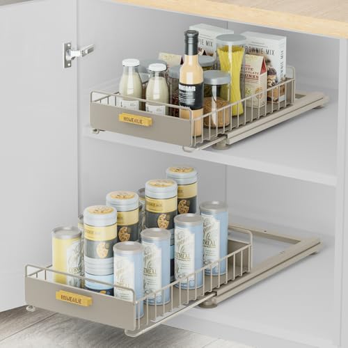 Under Sink Organizer, 2 Packs Under Sink Organizers and Storage, Slide Out Pull Out Cabinet Organizer Shelf with Metal Drawers for Kitchen Bathroom Pantry, Gray - color: Gray, size: 2 Pack Single Layer