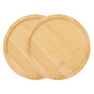 2 Pack 10" Bamboo Plant Saucer, Round Plant Pot Tray for Indoor Plants, Modern Brown Solid Style, Waterproof & Anti-Overflow - size: 10"