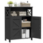 Homhedy Farmhouse Bathroom Storage Cabinet with 2 Doors, Toilet Paper Cabinet with Adjustable Shelf, Small Bathroom Cabinet for Kitchen/Laundry/Living Room, 11.8 x 23.6 x 31.5 Inches, Black - color: Black