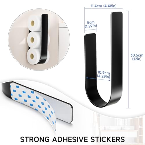 Toilet Paper Storage Wall Mount, Toilet Paper Holder Stand for 3 Rolls Tissue, Metal Extra Toilet Paper Storage Holder, Tissue Roll Holder for Rv, Bathroom,Black (1pack)