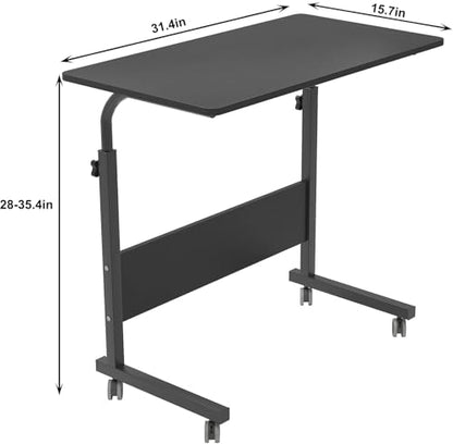 Side Table with Wheels, Home Snack Side Table with Castors Mobile End Table,Black,05#1-80BK-S8-US - color: Black, size: 31.5 inches