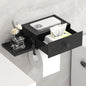 Lifewit Plastic Toilet Paper Holder with Shelf and Drawer, Screw or Adhesive Wall Mount Tissue Roll Storage, Sturdy Bathroom Wipes Dispenser Organizer, Black, 1 Pack - color: Black