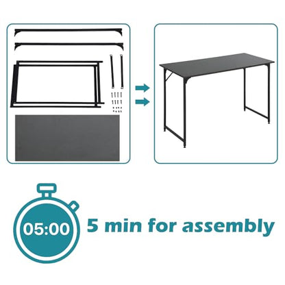 Dkelincs 40 Inch Small Computer Desk Home Office Desk Writing Desk Modern Simple Style Study Work Table with Metal Frame, Easy Assembly, Adjustable Feet, Water-Resistant, Scratchproof Surface, Black - color: Black, size: 40 Inch