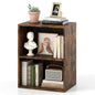 Giantex 2-Cube Bookshelf and Bookcase, 2-Layer Storage Shelf w/Large-Capacity Open Storage Space for Living Room Bedroom Study Office, Multi-Functional Furniture Display Cabinet, Rustic Brown | Display Shelf with Open Storage Space for Living Room, Home O