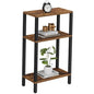 TUTOTAK Small Side Table, Narrow End Table, Skinny Sofa Table, Slim Nightstand, Couch Table, Living Room, Bed Room, Brown TB01BB077 - color: Brown, size: 3-Tier（7.9"D x 15.8"W x 26"H）