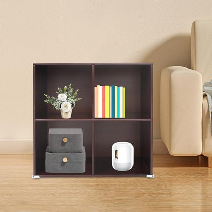 4 Cube Solid Wood Bookcase, 2-Tier Floor Standing Storage Shelf with Open Cubes, Vertical or Horizontal Bookcase for Bedroom Living Room Office - 23.62" L x 11.81" W x 23.62" H (4-Cube) - size: 4-Cube