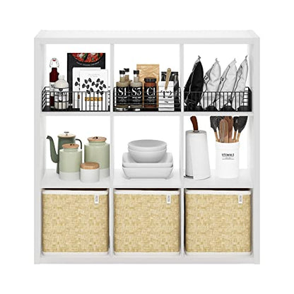 Furinno Cubicle Book Shelf, 9-Cube Bookshelf, Extra Thick Frame Reversible Tall Wide Bookcase with Open Back, 14.6 x 44 x 44, for Living Room, Bedroom, Home Office, Plain White - color: Plain White, size: 9-Cube