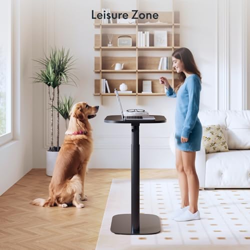 FLEXISPOT Adjustable C Table, Mobile Snack Side End Table Sofa Couch Bedside Table Laptop Cart TV Tray Night Stand Small Space Side Table(23.6" W x 13.8" D,Black) - color: Black, size: Small