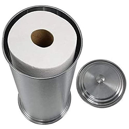 LDR Industries 164 6456BN Ashton Free Standing Regular Size Roll Toilet Paper Holder Canister, Brushed Nickel - color: Brushed Nickel