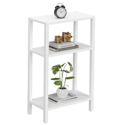 TUTOTAK Small Side Table, Narrow End Table, Skinny Sofa Table, Slim Nightstand, Couch Table, Living Room, Bed Room, White TB01BW077 - color: White, size: 3-Tier（7.9"D x 15.8"W x 26"H）