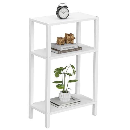 TUTOTAK Small Side Table, Narrow End Table, Skinny Sofa Table, Slim Nightstand, Couch Table, Living Room, Bed Room, White TB01BW077 - color: White, size: 3-Tier（7.9"D x 15.8"W x 26"H）