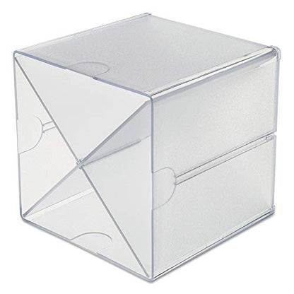 deflecto 350201 Desk Cube with "X" Dividers, Clear Plastic, 6 x 7-1/5 x 6