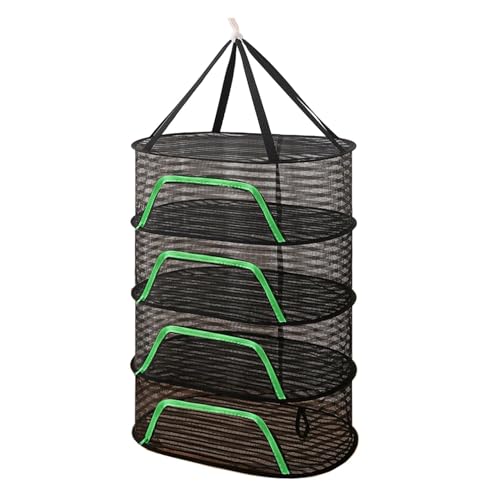 Foldable Drying Net for Vegetables, Fish, and Dehydrated Goods, Multi-Tiered Food Drying Net, Versatile Drying Rack, Windproof Design, Zipper Closure for Insect Protection 4Layer Black - color: Black, size: 4 Layer