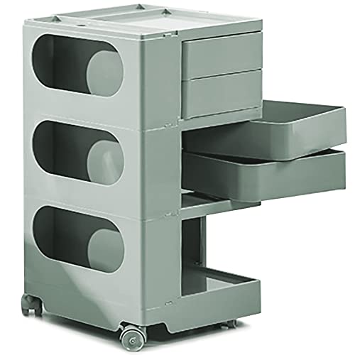 Multipurpose Utility Storage Cart - ABS Plastic Storage Caddy with Wheels and Slide Out Drawers - Professional Trolley Cart - Mobile Caddy for Salon Supplies, Kitchen Needs, Medical Tools - Light Teal - color: Turquoise Teal