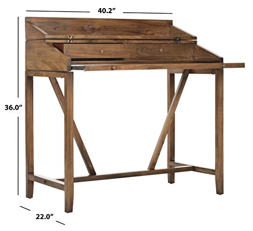Safavieh American Homes Collection Wyatt Dark Teak Writing Desk - color: Oak