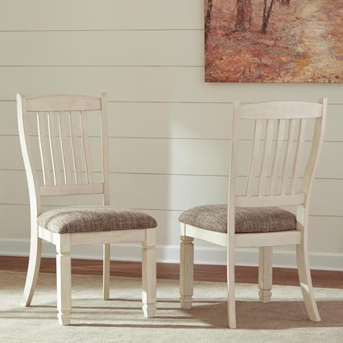 Signature Design by Ashley Bolanburg 20" Upholstered Dining Room Chair, Set of 2, Antique White - color: White
