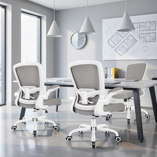 FelixKing Office Chair, Ergonomic Desk Chair Breathable Mesh Chairs Adjustable High Back Lumbar Support Flip-up Armrests, Executive Rolling Swivel Comfy Computer Chairs Home Office Gray - color: Grey