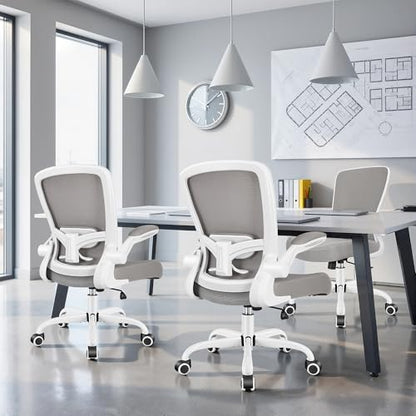 FelixKing Office Chair, Ergonomic Desk Chair Breathable Mesh Chairs Adjustable High Back Lumbar Support Flip-up Armrests, Executive Rolling Swivel Comfy Computer Chairs Home Office Gray - color: Grey