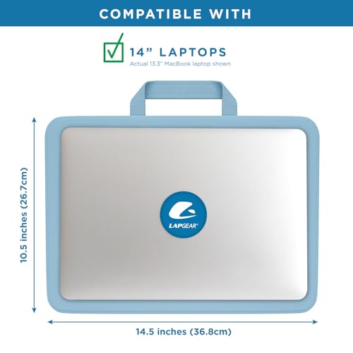 LAPGEAR Compact Lap Desk – Sky Blue, Fits 14" Laptops - color: Sky Blue, size: 14″ Laptop (Compact)