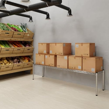 14" Deep x 60" Wide x 14" Height Wire Shelving Kit | 1-Tier | NSF Commercial Storage Rack Unit - size: 14" Deep x 60" Wide