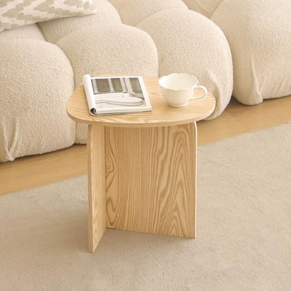 AWASEN Small Side Table, Mini End Table Living Room, Natural | Modern Accent Table with Unique Tabletop, Short Bedside Table for Small Spaces - color: Natural