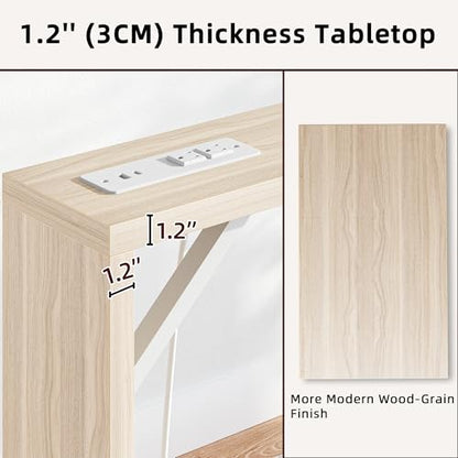 TIQLAB Sofa Table, 79 inch (1.2'' Thick Tabletop) Long Console Table Behind Couch, Narrow Entryway Table with Angled Metal Frame, Industrial Console Table for Entryway, Light Walnut - color: Light Walnut, size: 79''L x 5.9''W x 31.5''H
