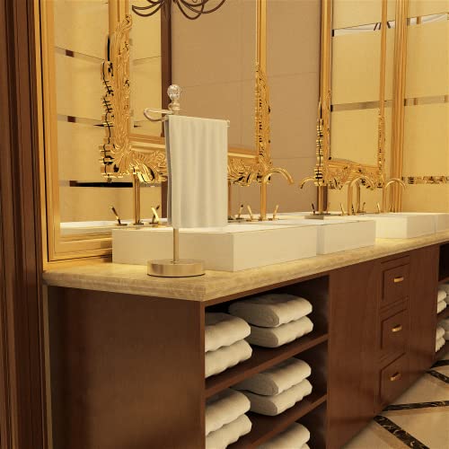 ROLABAM Hand Towel Holder for Bathroom, Hand Towel Rack Stand with Heavy Weighted Base, Crystal Ball Countertop Towel Rack Stand for Bathroom Kitchen (Brushed Nickel, 2 Pack) - color: Brushed Nickel-2pcs