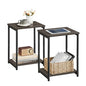 VASAGLE Side Tables Set of 2, Small End Table, Nightstand for Living Room, Bedroom, Office, Bathroom, Chestnut Brown and Classic Black ULET272B74 - color: Chestnut Brown + Classic Black