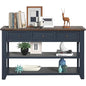LKTART Solid Wood Console Table for Entryway;Sofa Table with Storage | 48.8 Inch Blue Real Wood Farmhouse Console Table with Drawers;Entry Way Table for Living Room,Foyer,Hallway;Easy Assembled - color: Blue